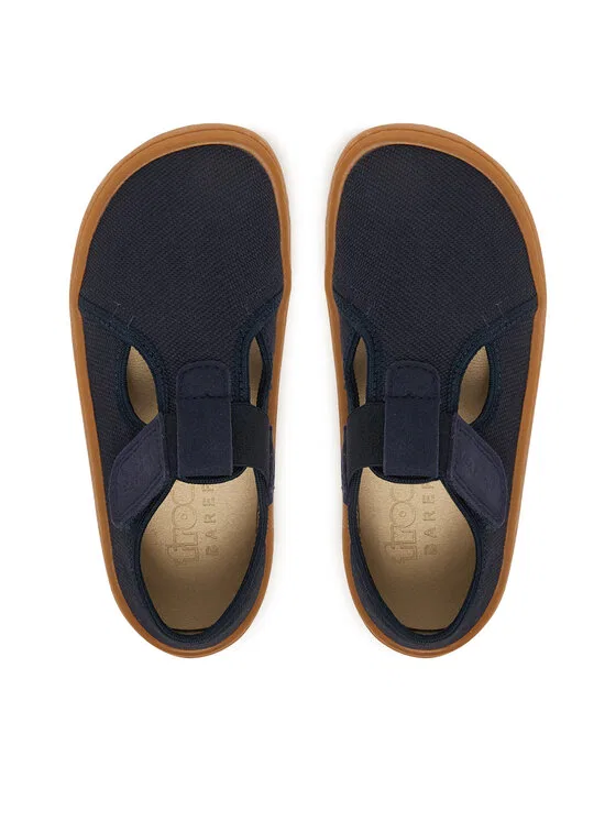 картинка Шлепанцы Barefoot Canvas T-Bar Froddo, темно-синий от магазина Одежда+