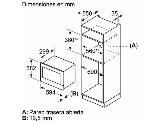 картинка Встраиваемая микроволновая печь Bosch Serie 8 BFL7221B1 1220W, черный от магазина Одежда+