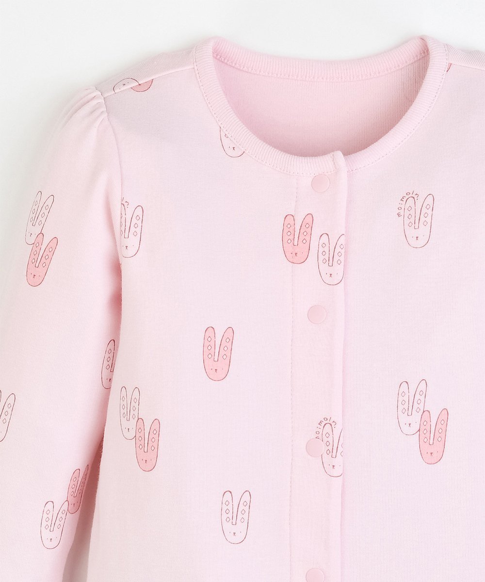 картинка Хлопковый модал, комбинезон и шапка с изображением кролика Moimoln, Pink от магазина Одежда+