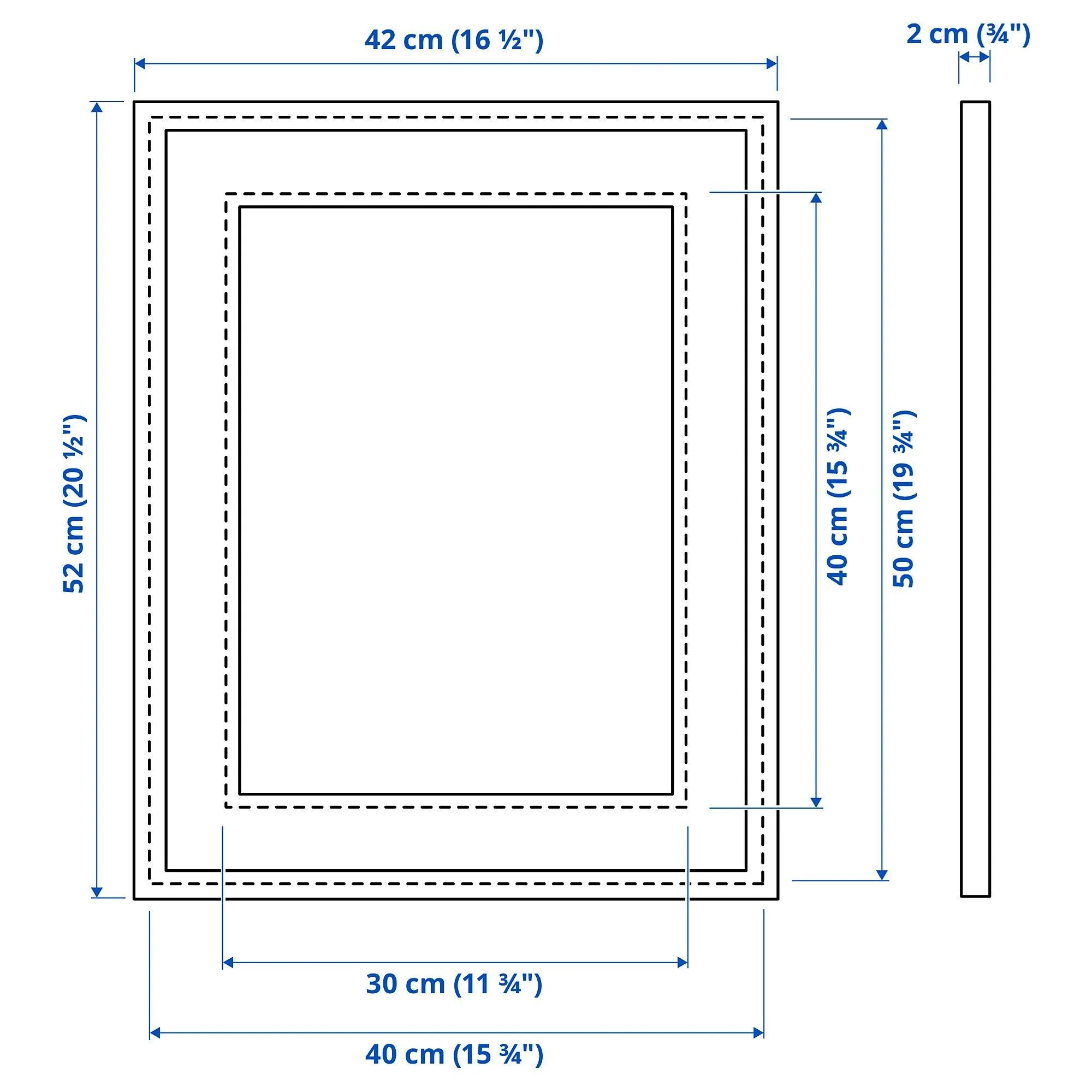 картинка Белая рамка, белая, 40х50 см, KNOPPÄNG IKEA от магазина Одежда+