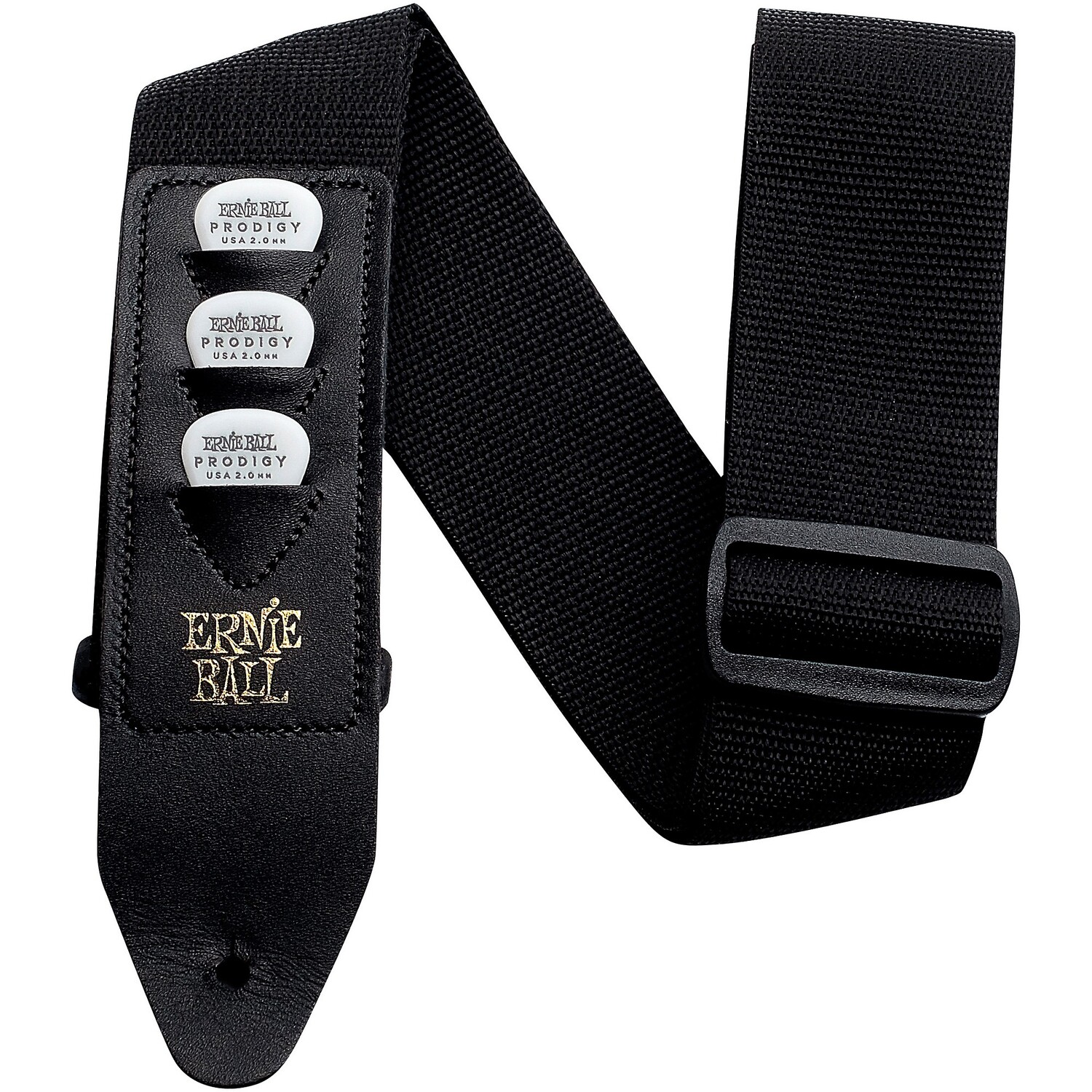 картинка Ремень для гитары Ernie Ball Pickholder, черный, 2 дюйма. от магазина Одежда+