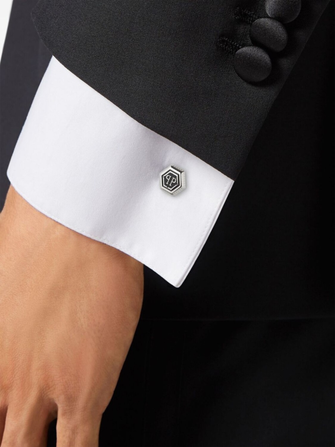 картинка Запонки Hexagon-PP Philipp Plein, серебряный от магазина Одежда+