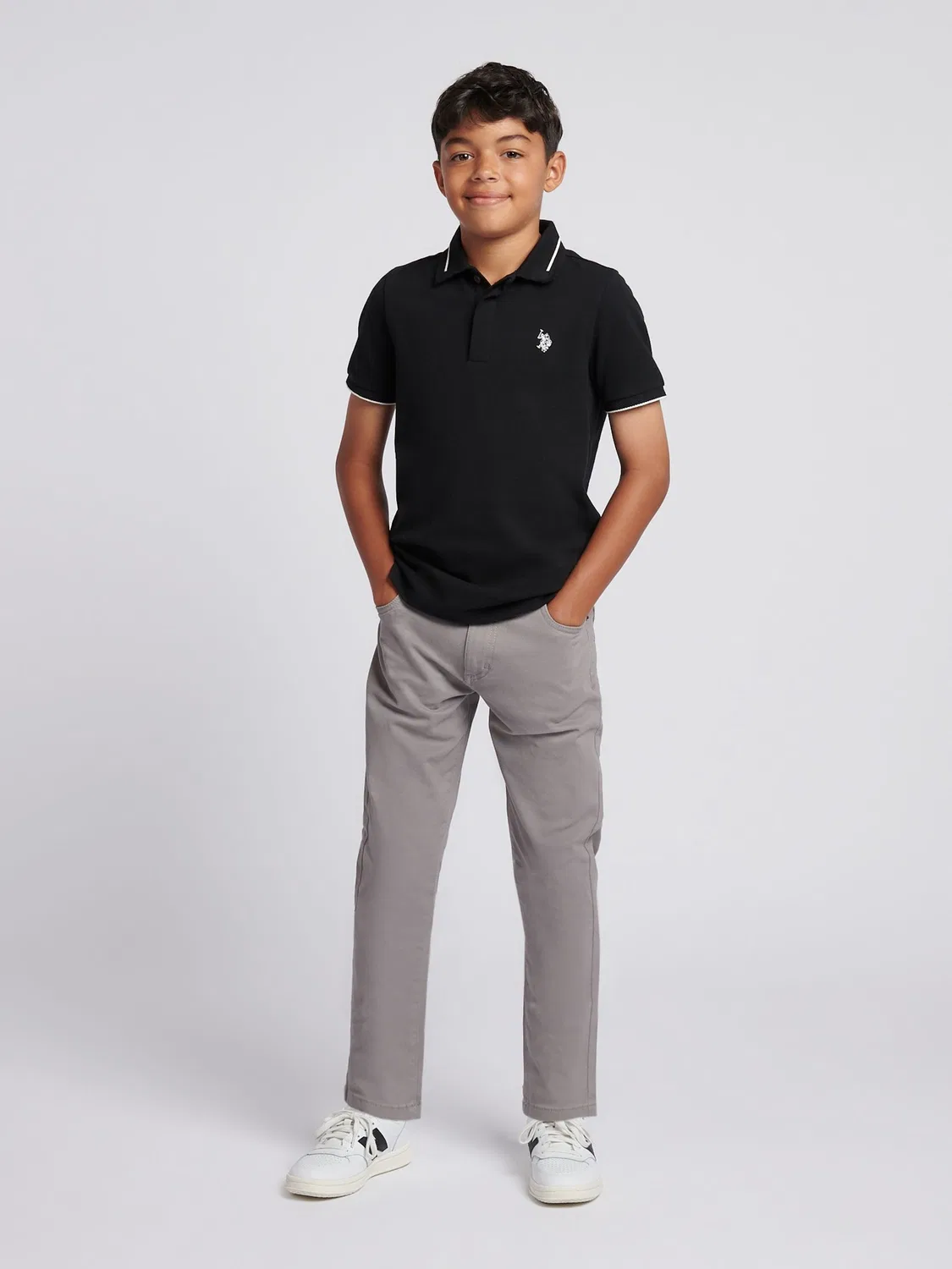 картинка Поло U.S. Polo Assn Smart Pique, черный от магазина Одежда+