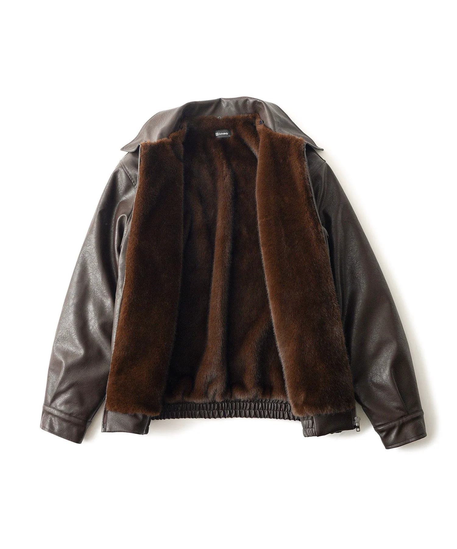 картинка Куртка из искусственной кожи с меховой подкладкой Subciety, Brown от магазина Одежда+