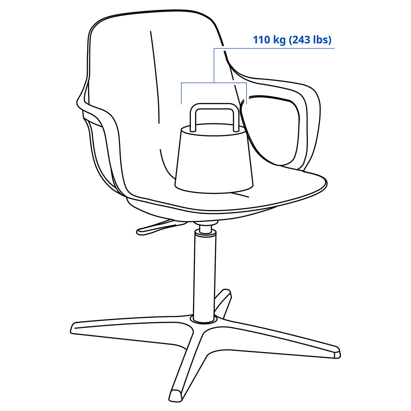 картинка Рабочий стул IKEA ODGER, белый/бежевый от магазина Одежда+