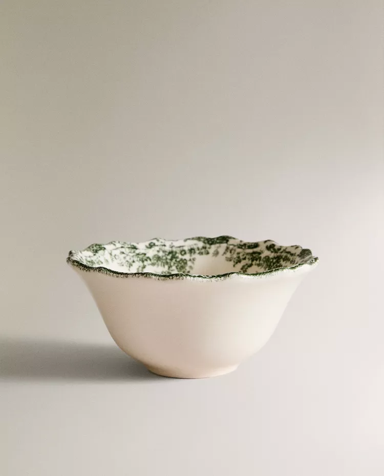 картинка Чаша Zara Home Floral Earthenware Snack, оливковый от магазина Одежда+