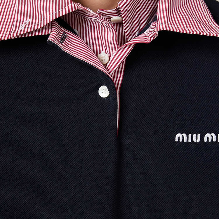 картинка Футболка-поло MIU MIU Cotton piqué, синий от магазина Одежда+