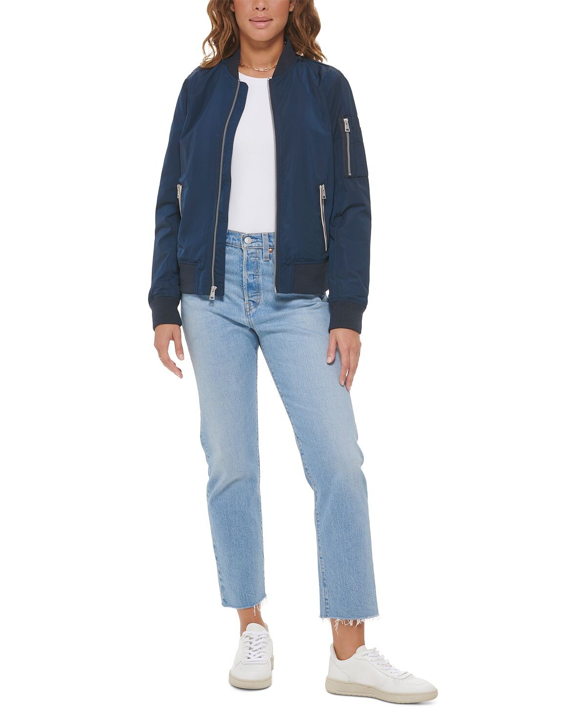 картинка Женская куртка-бомбер с застежкой-молнией Levi's, синий от магазина Одежда+