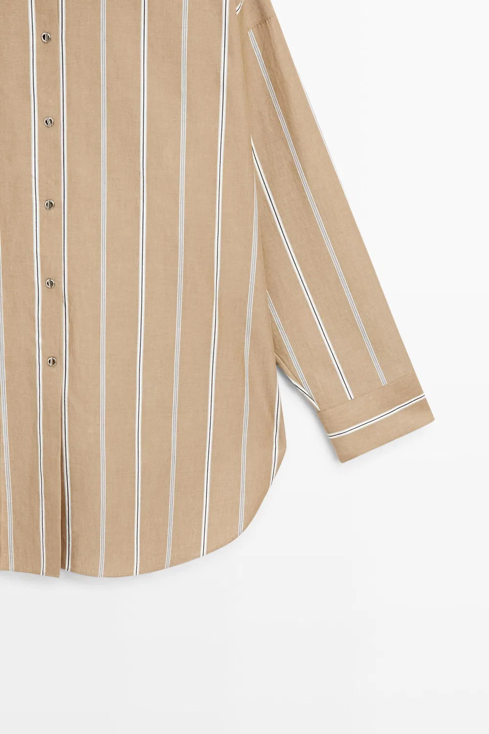 картинка Рубашка Massimo Dutti Striped With Button Detail, коричневый от магазина Одежда+