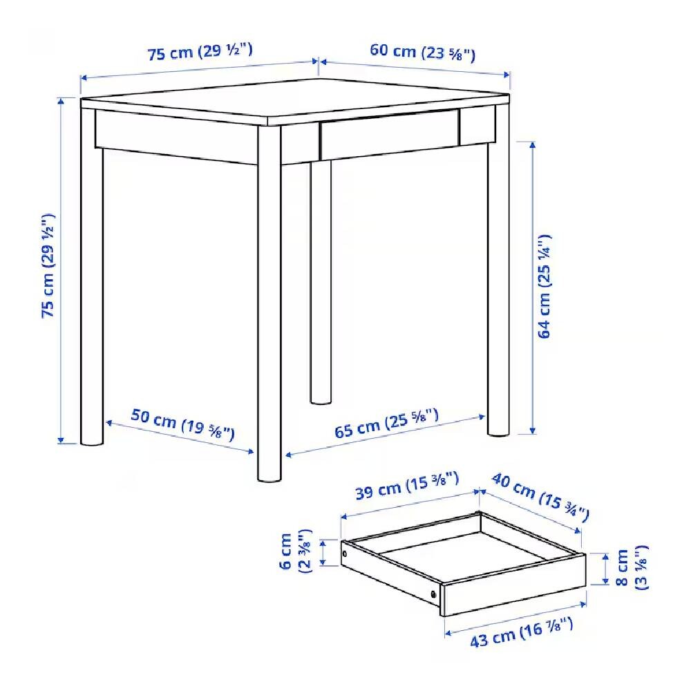 картинка Письменный стол IKEA TONSTAD, 75x60 см, дубовый шпон от магазина Одежда+