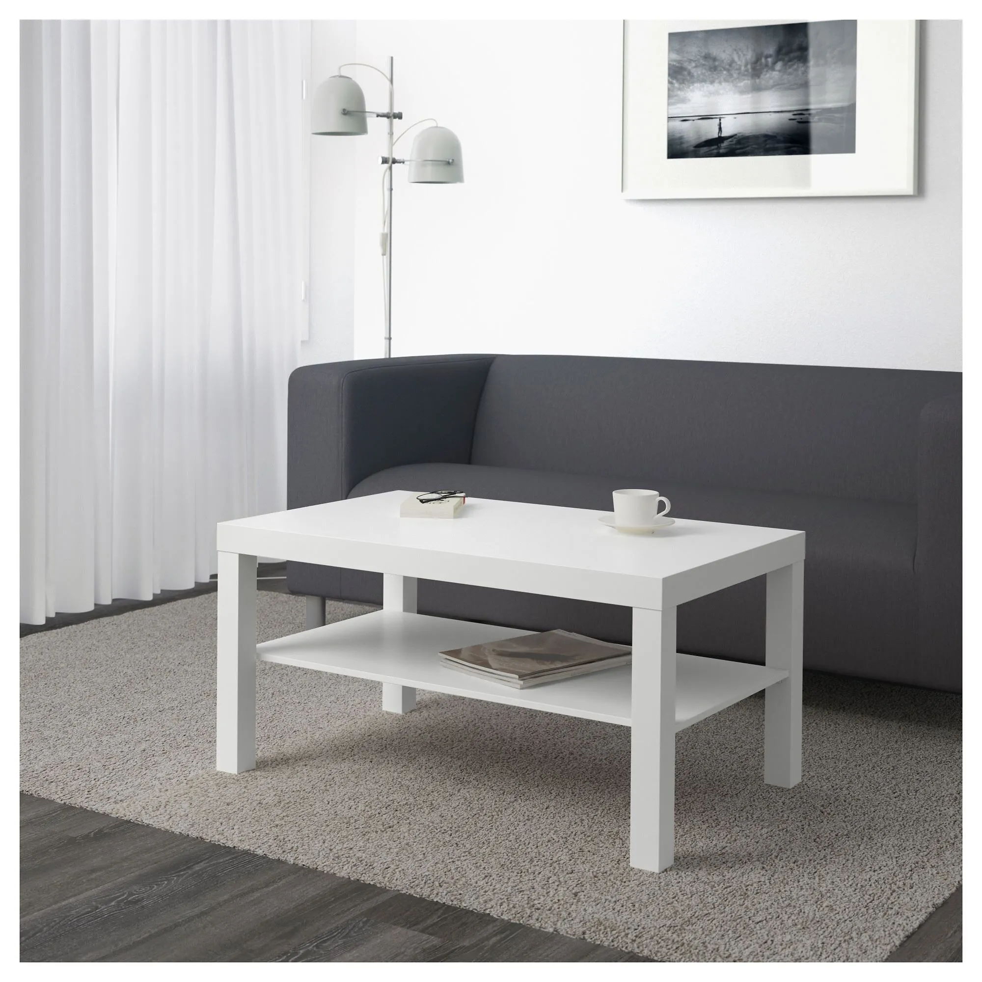 картинка Журнальный столик, белый, 90x55 см, LACK IKEA от магазина Одежда+