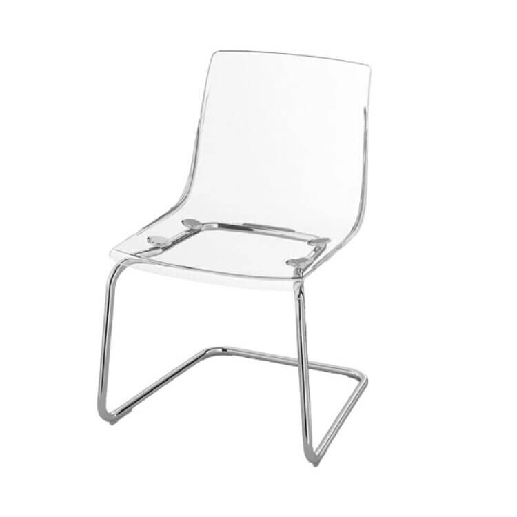 картинка Пластиковый стул IKEA TOBIAS, прозрачный/хромированный от магазина Одежда+