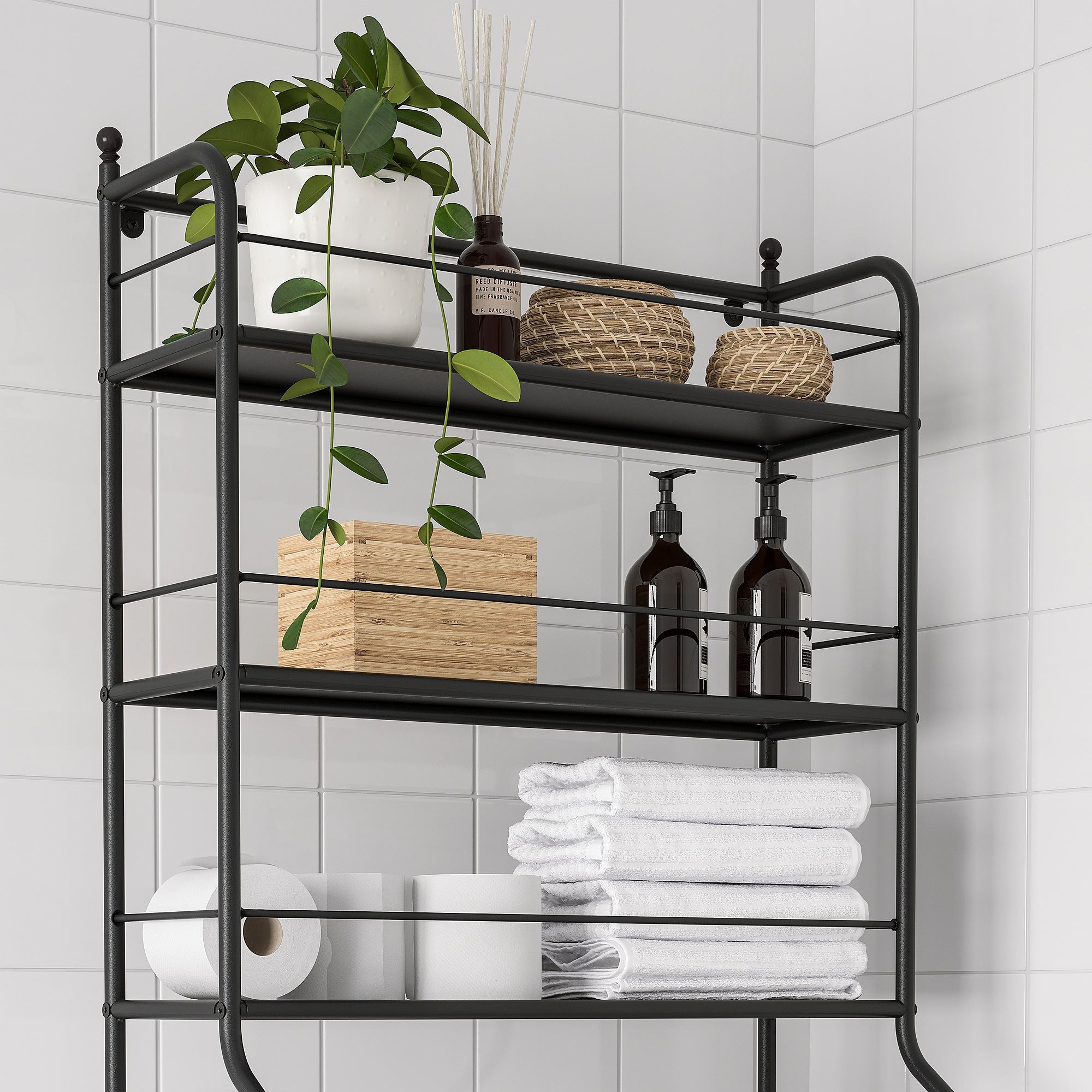 картинка Стеллаж FRÖSJÖN IKEA, 65x156 см, черный от магазина Одежда+
