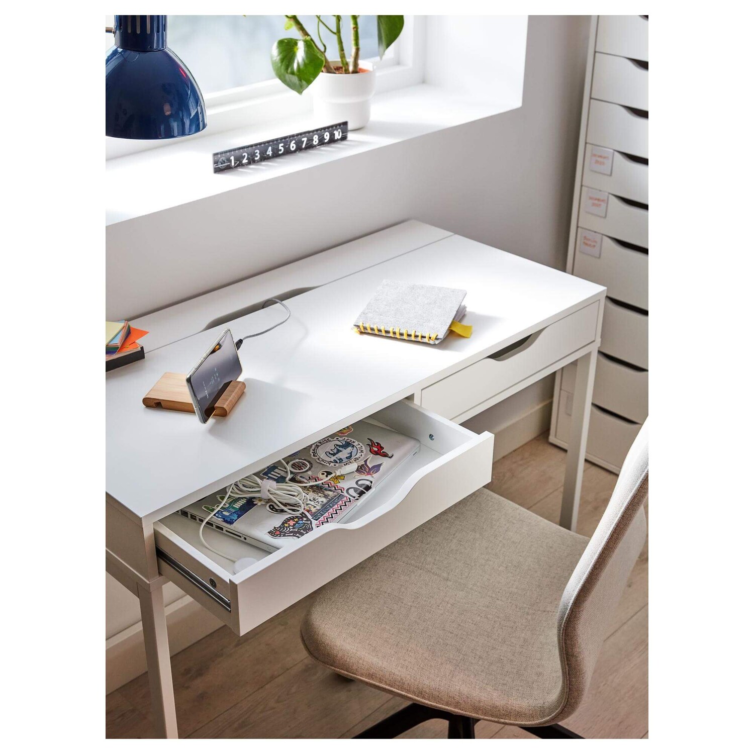 картинка Письменный стол IKEA ALEX, 100x48 см, белый от магазина Одежда+