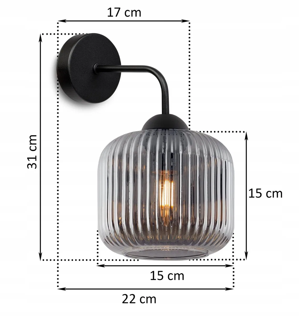 картинка Бра стеклянное E27 Light Home, Grafitiowy Черный от магазина Одежда+
