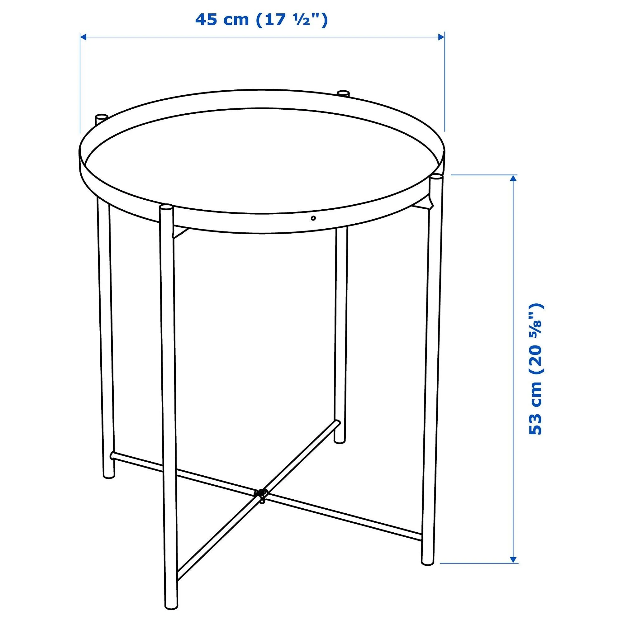 картинка Стол-поднос, черный, 45x53 см, GLADOM IKEA от магазина Одежда+