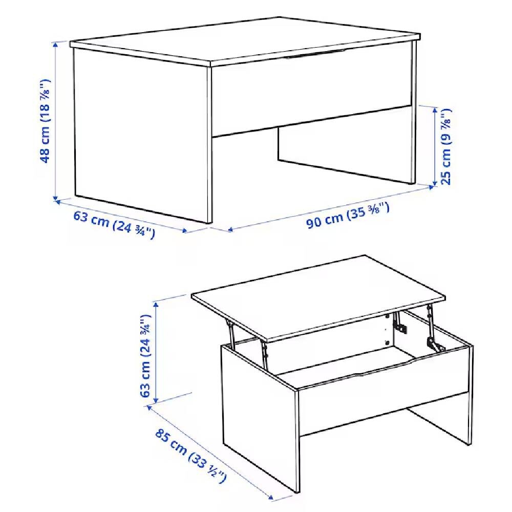 картинка Стол журнальный Ikea Ostavall 90 см, черный от магазина Одежда+