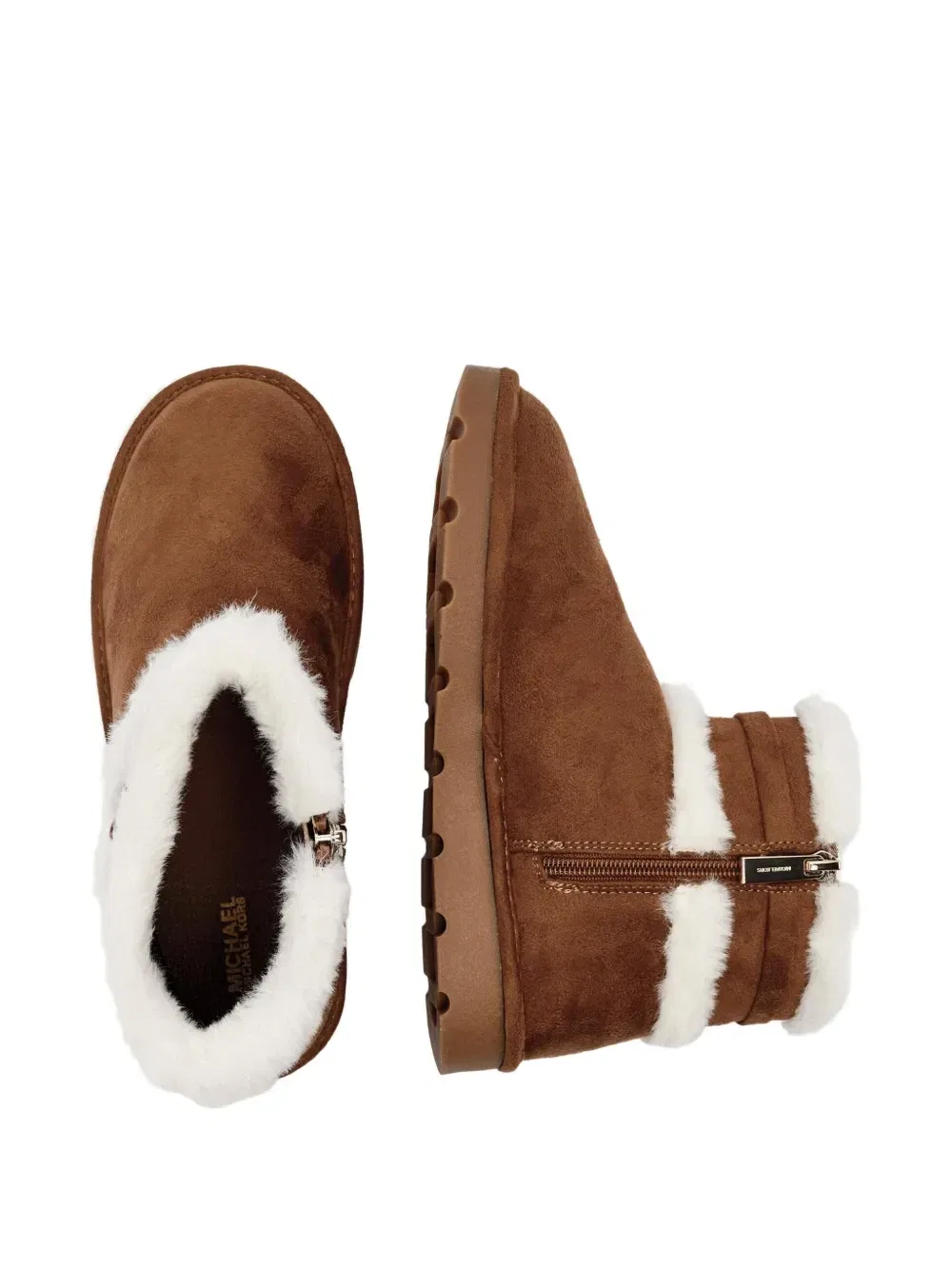 картинка Ботильоны с меховой отделкой Michael Kors Kids, коричневый от магазина Одежда+