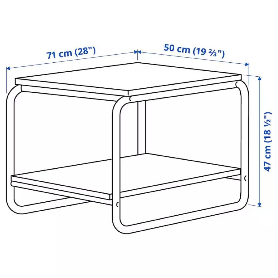картинка Стол Ikea Baggboda, 71x50 см, белый от магазина Одежда+