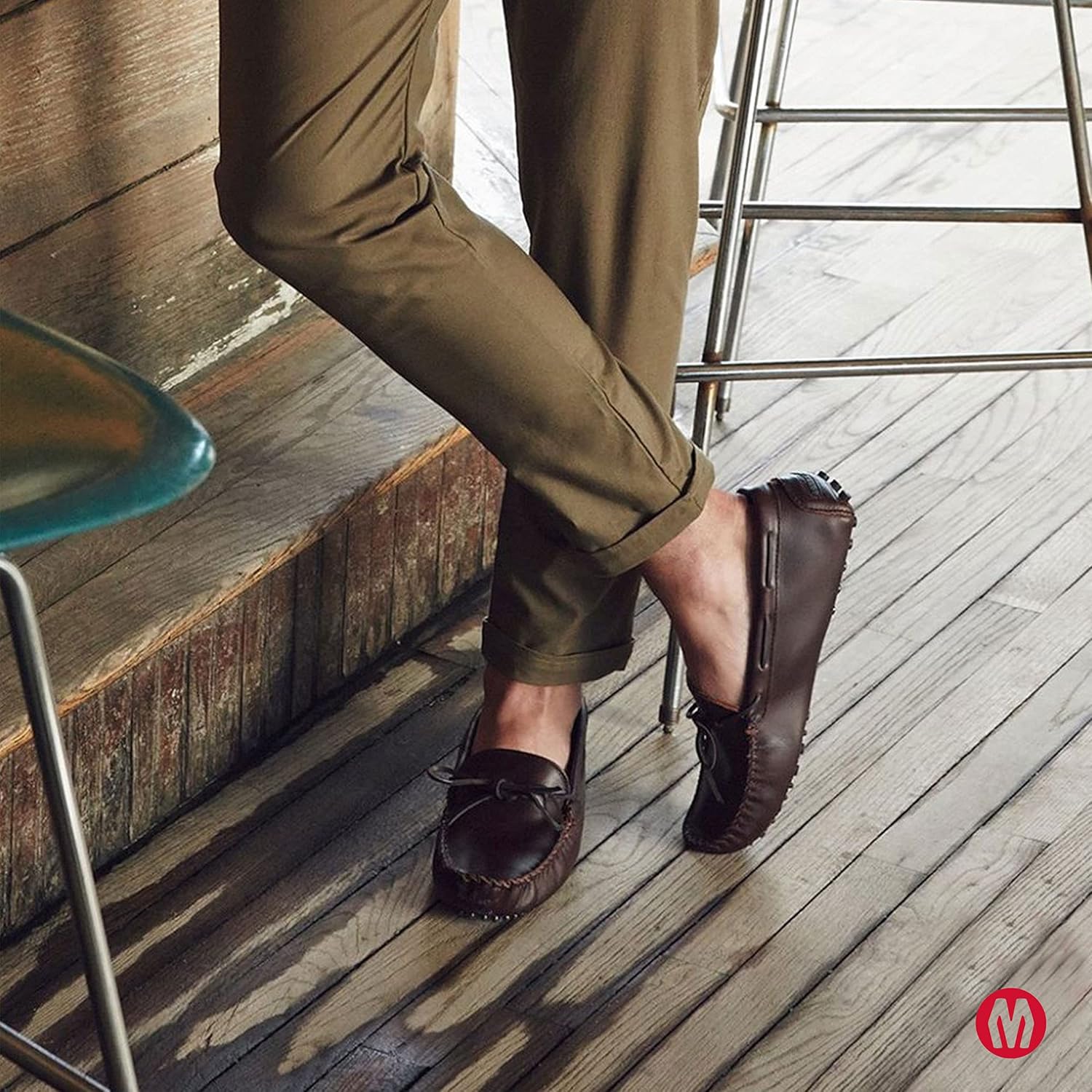 картинка Мужские мокасины Minnetonka из натуральной кожи для вождения, коричневые от магазина Одежда+
