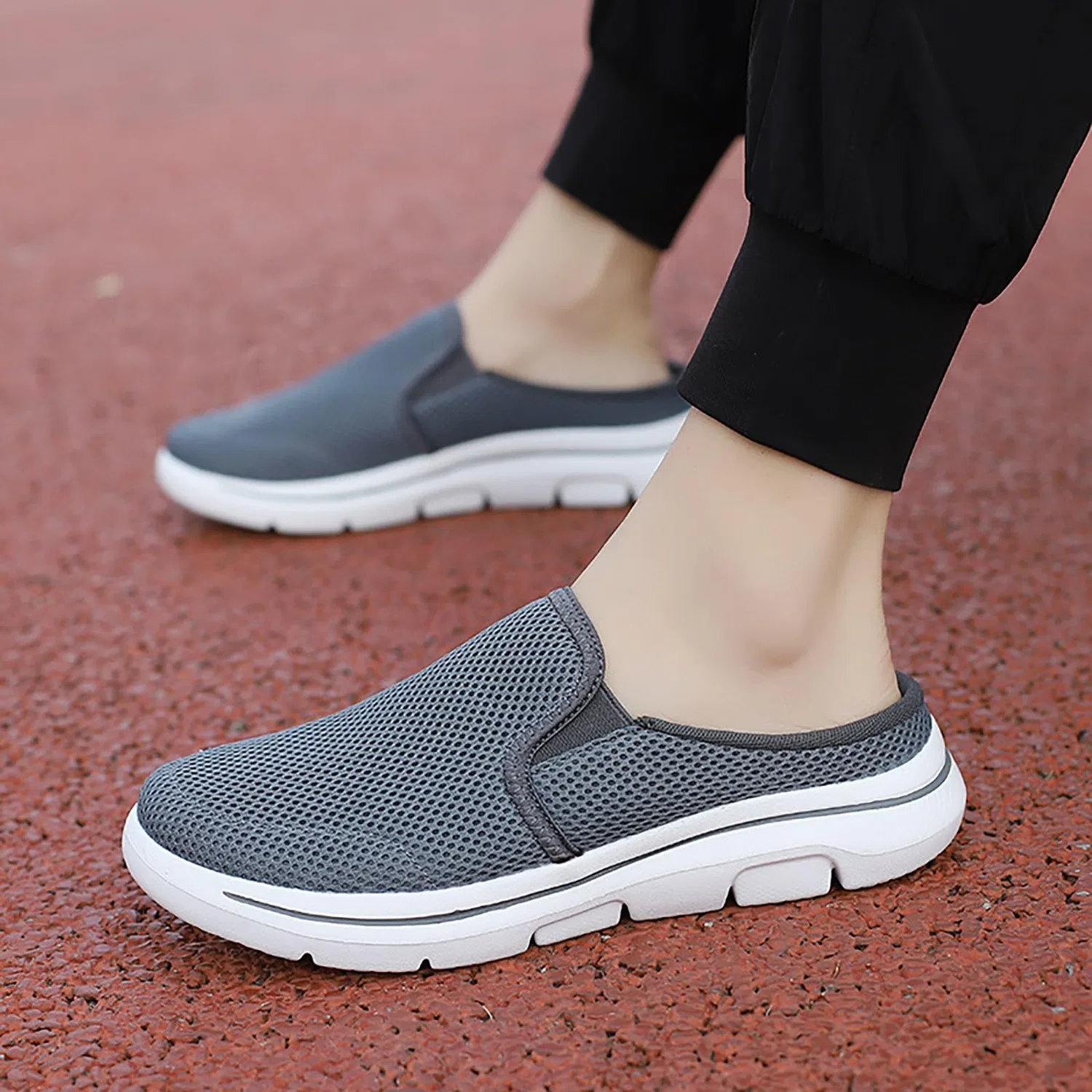 картинка Женские тапочки на плоской подошве Laufschuhe Damen Weiß, Dark Grey от магазина Одежда+