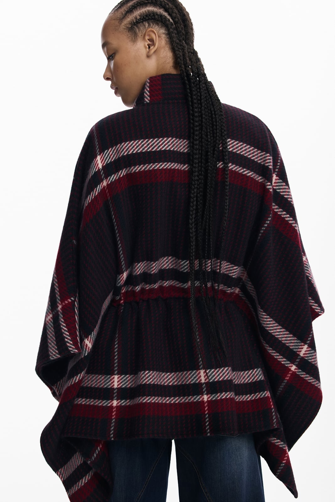 картинка Пончо в клетку «тартан» Desigual, Gray/Black/2000 от магазина Одежда+