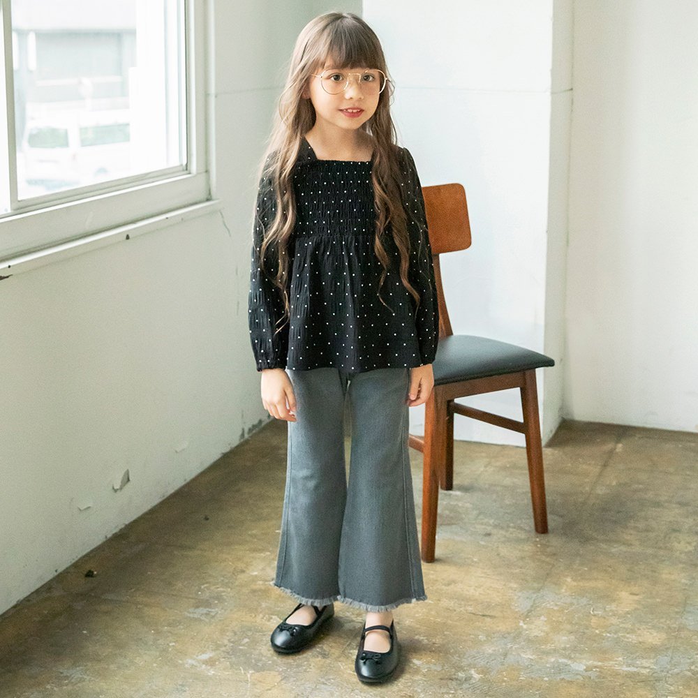 картинка Расклешенные джинсы с бахромой по низу Branshes, Charcoal Gray от магазина Одежда+